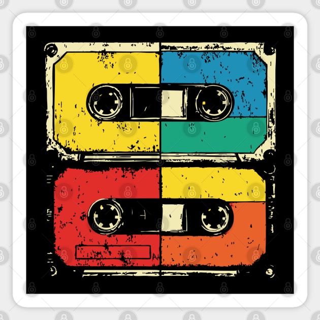 Retro Cassette Tape Pop Art 80s Music Sticker by TuncGK